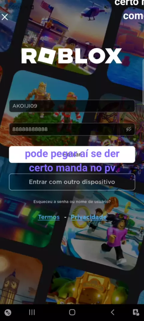 Mais de 99 contas Roblox gratuitas com nome de usuário e senhas