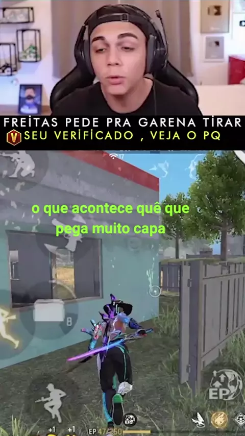 O Freitas pediu pra tirar o Verificado, para ele poder jogar sem