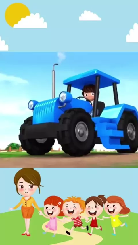 Um trator de brinquedo. Léo o caminhão curioso. Animação infantil. 