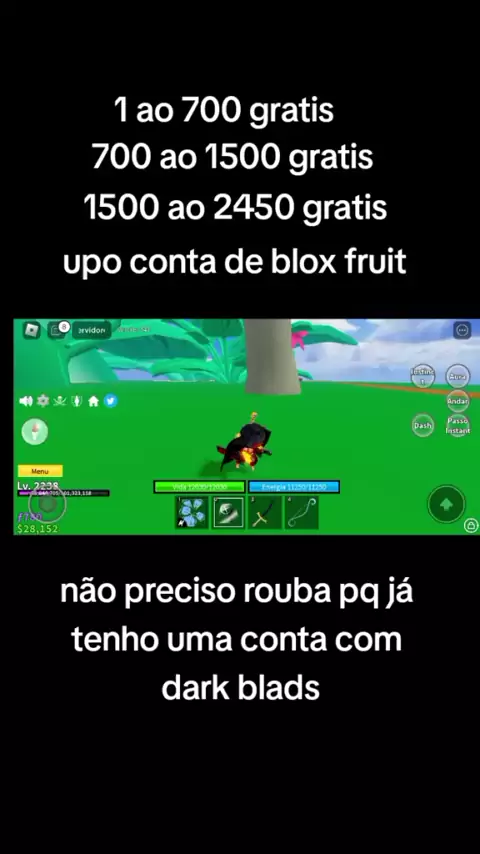 conta de roblox blox fruits grátis