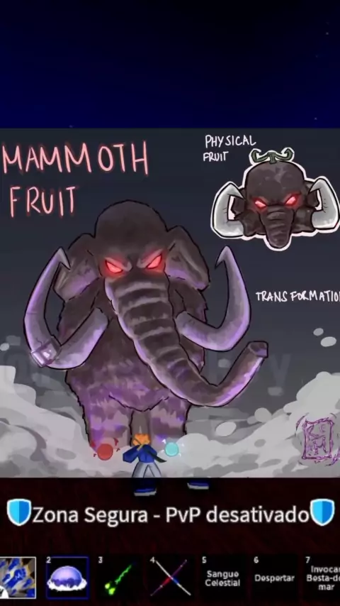 Vazou a nova fruta Mammoth no Blox Fruits! 🐘🔥 #bloxfruits