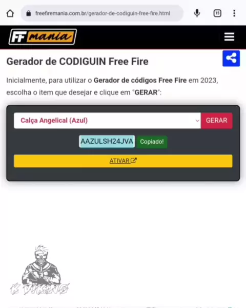 gerador de código free fire