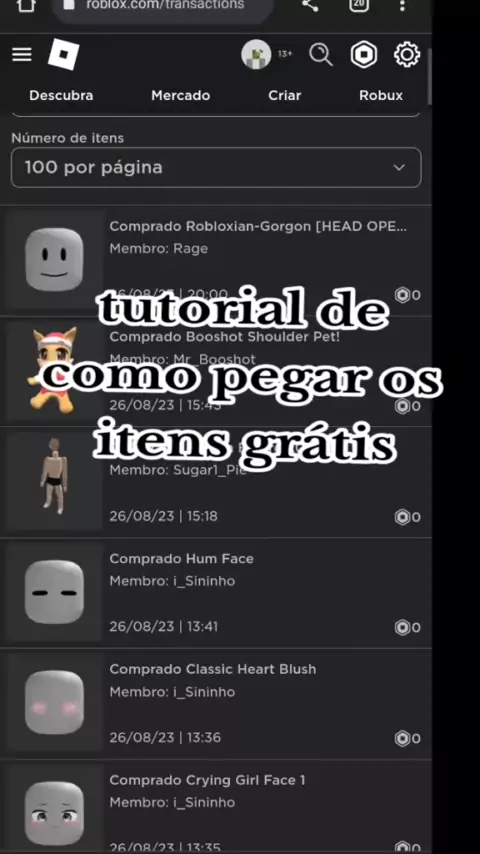 COMO PEGAR 26 ITEM GRÁTIS NO ROBLOX! 