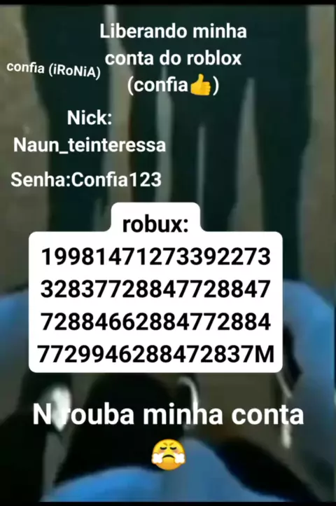 LIBERANDO MINHA SENHA DO ROBLOX!!! 