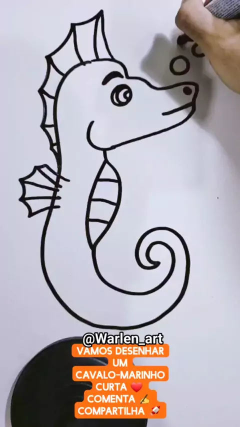 Cavalo marinho para desenhar