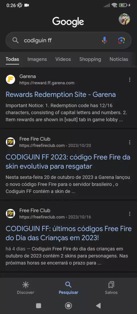 Codiguin FF: Códigos do Free Fire de novembro de 2023 - Android Play