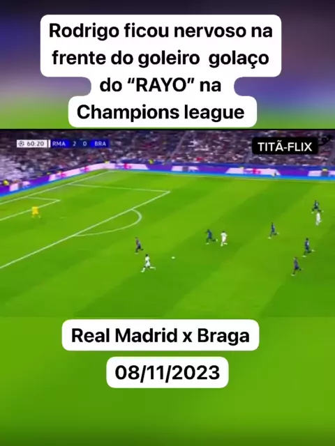 Onde vai passar o jogo REAL MADRID X BRAGA hoje (08/11)? Passa no